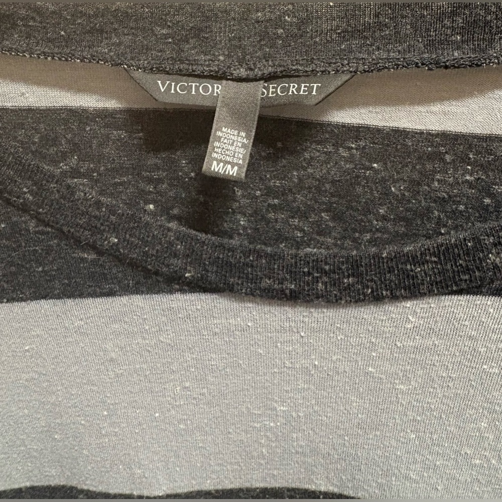 Victoria’s Secret Sheer Gray Striped Top - Picture 2 of 3